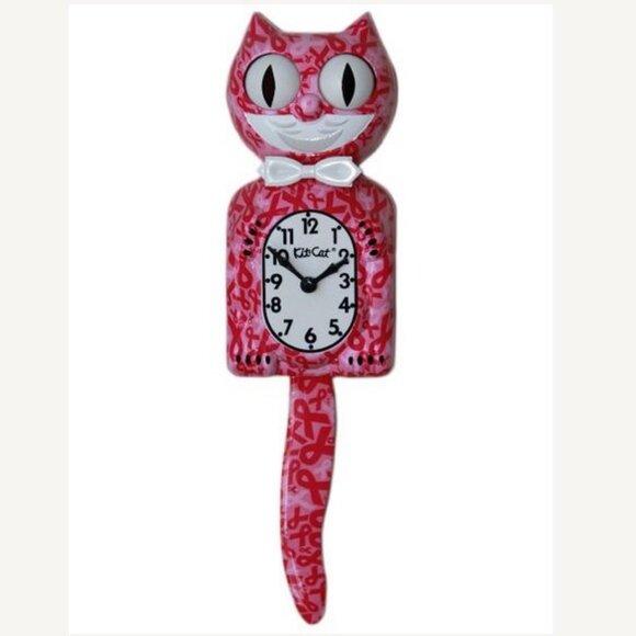 Exotic Pet Collection Pink Ribbon Kit-Cat Klock - Picture 2 of 2